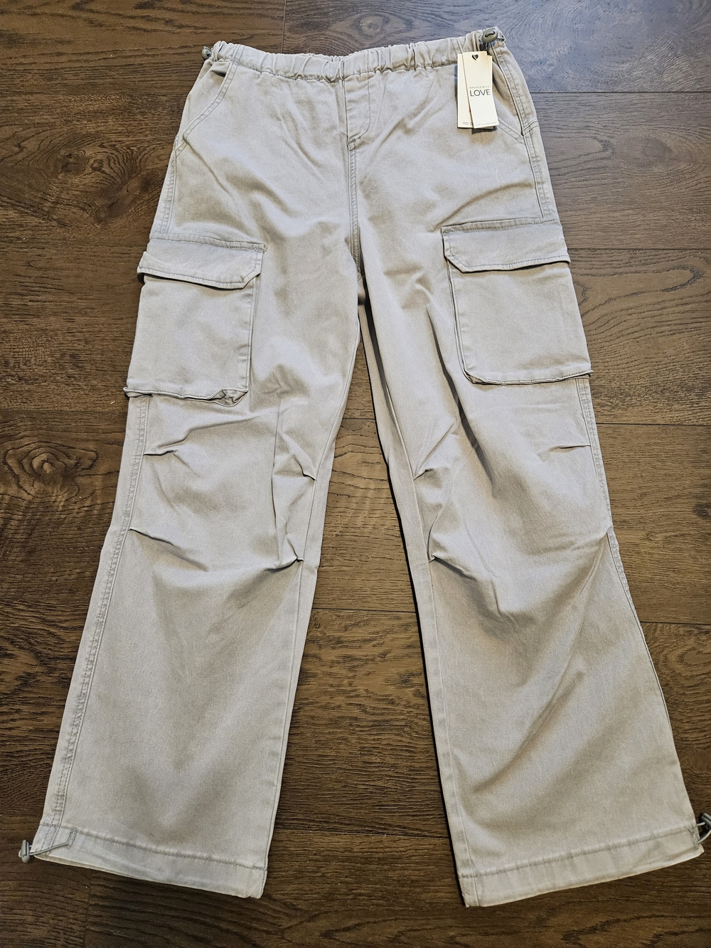 Wide Leg Cargo Pants in Light Beige - Women